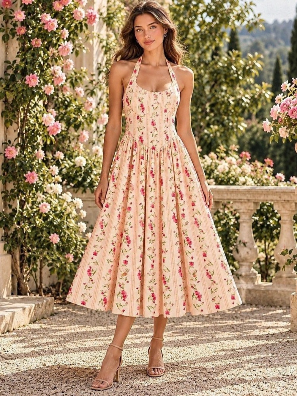 Band of the Free Cottagecore Dress Midi S Boho Feminine Romantic Vacation Resort